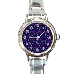 Music Stars Navy Round Italian Charm Watch by snowwhitegirl