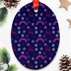 Music Stars Navy Ornament (oval) by snowwhitegirl