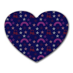 Music Stars Navy Heart Mousepads by snowwhitegirl