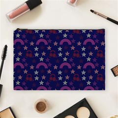 Music Stars Navy Cosmetic Bag (large)  by snowwhitegirl