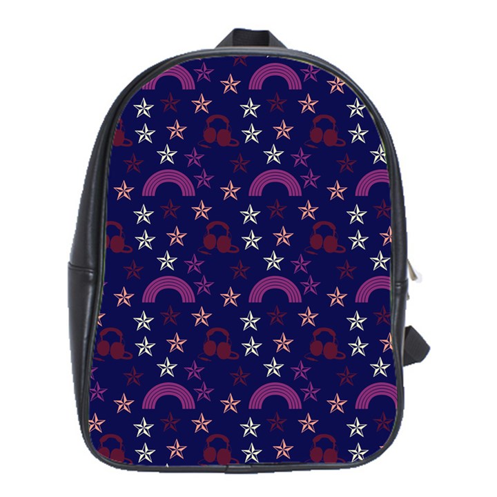 Music Stars Navy School Bag (Large)