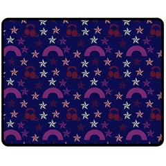 Music Stars Navy Fleece Blanket (medium)  by snowwhitegirl