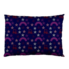 Music Stars Navy Pillow Case (two Sides) by snowwhitegirl