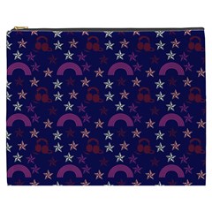 Music Stars Navy Cosmetic Bag (xxxl)  by snowwhitegirl