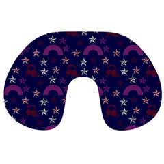 Music Stars Navy Travel Neck Pillows by snowwhitegirl