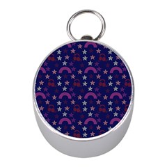 Music Stars Navy Mini Silver Compasses by snowwhitegirl