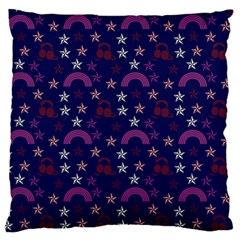 Music Stars Navy Standard Flano Cushion Case (one Side) by snowwhitegirl