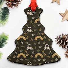 Music Stars Grey Christmas Tree Ornament (two Sides) by snowwhitegirl