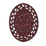 Music Stars Brown Oval Filigree Ornament (Two Sides) Back