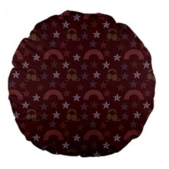 Music Stars Brown Large 18  Premium Round Cushions by snowwhitegirl