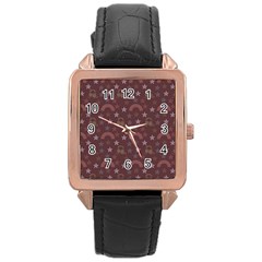 Music Stars Brown Rose Gold Leather Watch  by snowwhitegirl