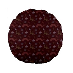 Music Stars Brown Standard 15  Premium Flano Round Cushions by snowwhitegirl