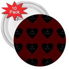 Cupcake Blood Red Black 3  Buttons (10 Pack)  by snowwhitegirl