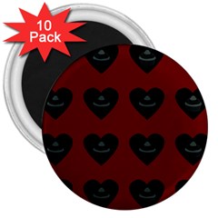 Cupcake Blood Red Black 3  Magnets (10 Pack)  by snowwhitegirl