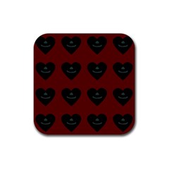 Cupcake Blood Red Black Rubber Coaster (square)  by snowwhitegirl