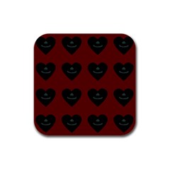 Cupcake Blood Red Black Rubber Square Coaster (4 Pack)  by snowwhitegirl