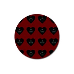 Cupcake Blood Red Black Magnet 3  (round) by snowwhitegirl