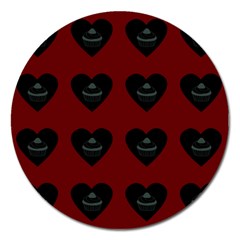 Cupcake Blood Red Black Magnet 5  (round) by snowwhitegirl