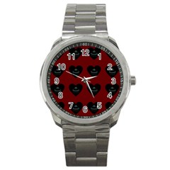 Cupcake Blood Red Black Sport Metal Watch by snowwhitegirl