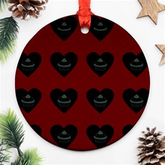 Cupcake Blood Red Black Round Ornament (two Sides) by snowwhitegirl