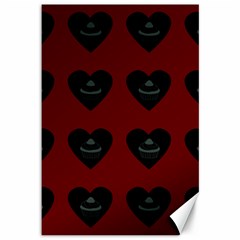 Cupcake Blood Red Black Canvas 12  X 18   by snowwhitegirl