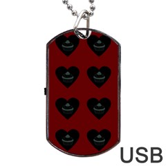 Cupcake Blood Red Black Dog Tag Usb Flash (one Side) by snowwhitegirl