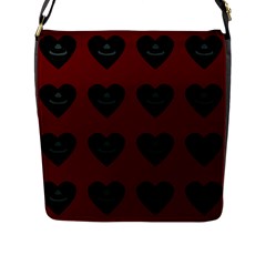 Cupcake Blood Red Black Flap Messenger Bag (l)  by snowwhitegirl