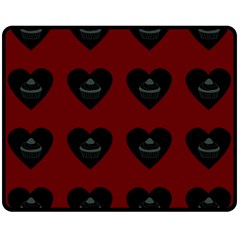 Cupcake Blood Red Black Double Sided Fleece Blanket (medium)  by snowwhitegirl