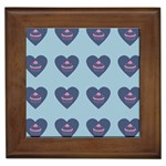 Cupcake Heart Teal Blue Framed Tiles Front