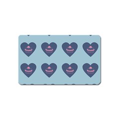 Cupcake Heart Teal Blue Magnet (name Card) by snowwhitegirl