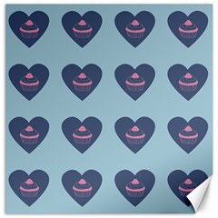 Cupcake Heart Teal Blue Canvas 20  X 20   by snowwhitegirl