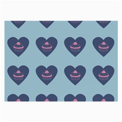 Cupcake Heart Teal Blue Large Glasses Cloth by snowwhitegirl