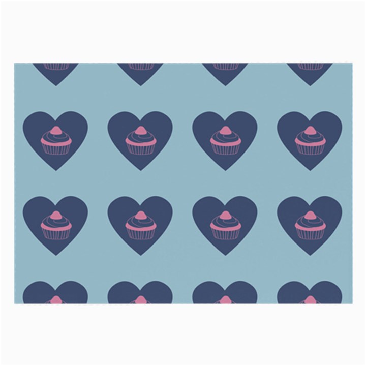 Cupcake Heart Teal Blue Large Glasses Cloth