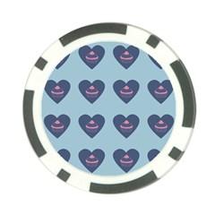 Cupcake Heart Teal Blue Poker Chip Card Guard by snowwhitegirl