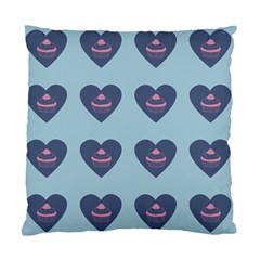 Cupcake Heart Teal Blue Standard Cushion Case (two Sides) by snowwhitegirl