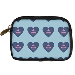 Cupcake Heart Teal Blue Digital Camera Cases by snowwhitegirl