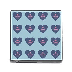 Cupcake Heart Teal Blue Memory Card Reader (square) by snowwhitegirl