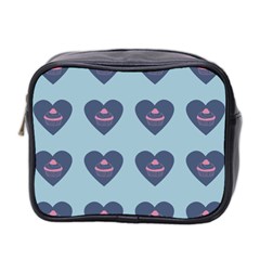 Cupcake Heart Teal Blue Mini Toiletries Bag 2-side by snowwhitegirl