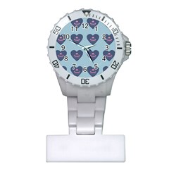 Cupcake Heart Teal Blue Plastic Nurses Watch by snowwhitegirl