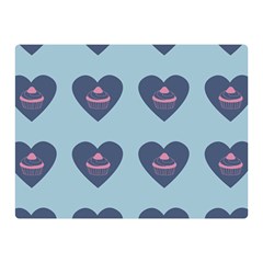 Cupcake Heart Teal Blue Double Sided Flano Blanket (mini)  by snowwhitegirl