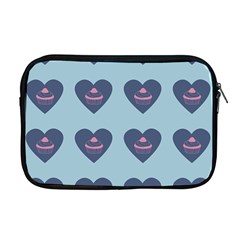 Cupcake Heart Teal Blue Apple Macbook Pro 17  Zipper Case by snowwhitegirl