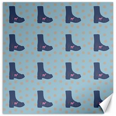 Deer Boots Teal Blue Canvas 12  X 12   by snowwhitegirl