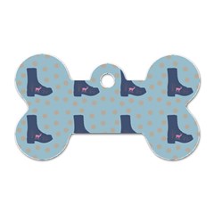 Deer Boots Teal Blue Dog Tag Bone (two Sides) by snowwhitegirl