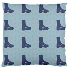 Deer Boots Teal Blue Large Cushion Case (one Side) by snowwhitegirl