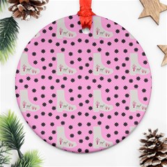 Deer Boots Pink Grey Ornament (round) by snowwhitegirl