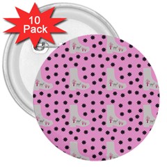 Deer Boots Pink Grey 3  Buttons (10 Pack)  by snowwhitegirl