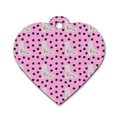 Deer Boots Pink Grey Dog Tag Heart (two Sides) by snowwhitegirl