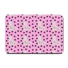 Deer Boots Pink Grey Small Doormat  by snowwhitegirl