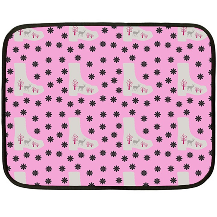 Deer Boots Pink Grey Fleece Blanket (Mini)