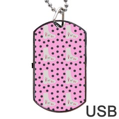 Deer Boots Pink Grey Dog Tag Usb Flash (one Side) by snowwhitegirl